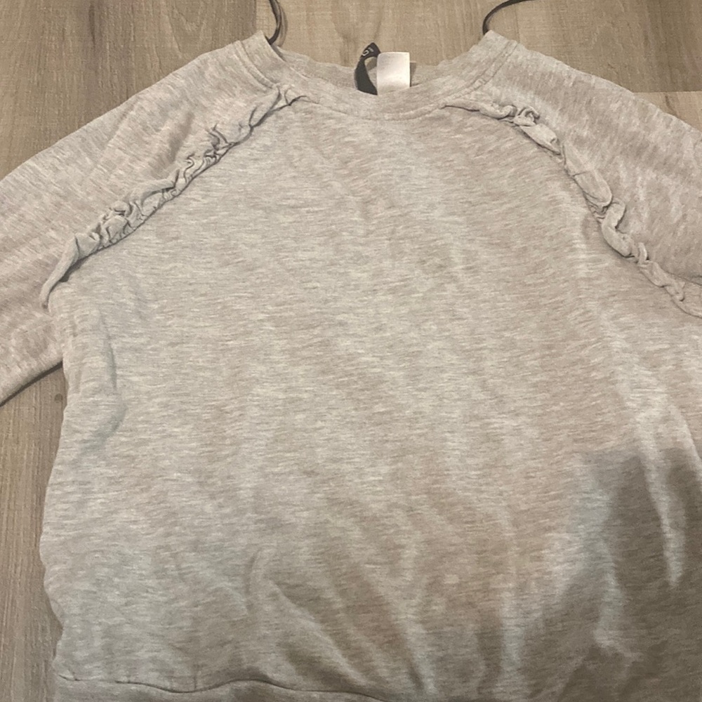 Grey frilled H&M divided sweatshirt